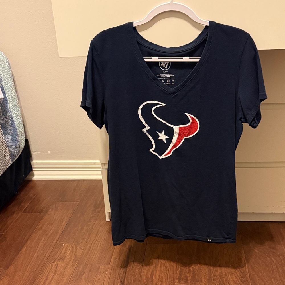 Houston Texans V-Neck Navy Tee Women’s